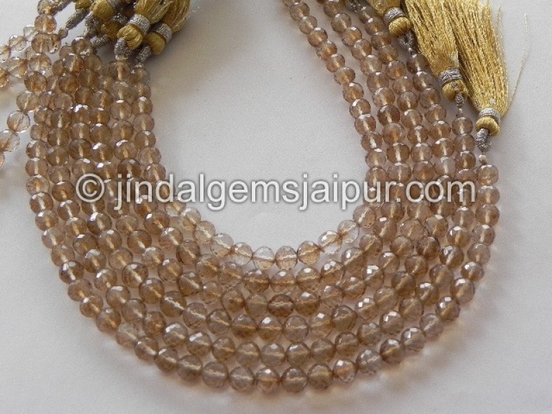 Coffee Quartz Faceted Round